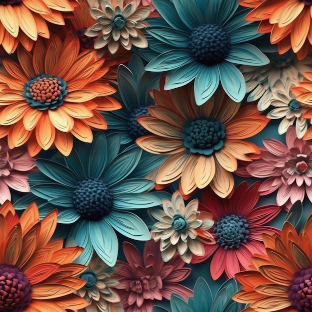 A colorful background with a lot of flowers