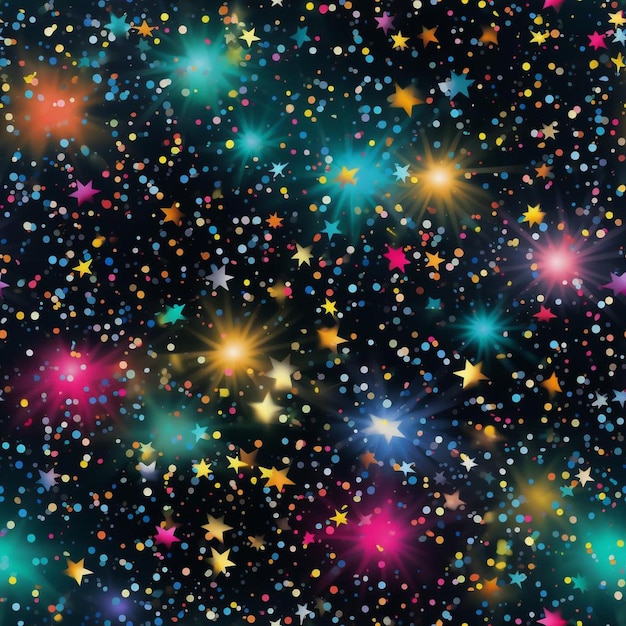 A colorful background with a lot of stars and sparkles.