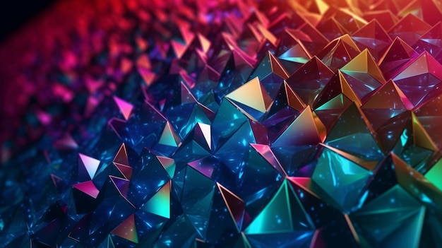 A colorful background with a lot of triangles in the middle