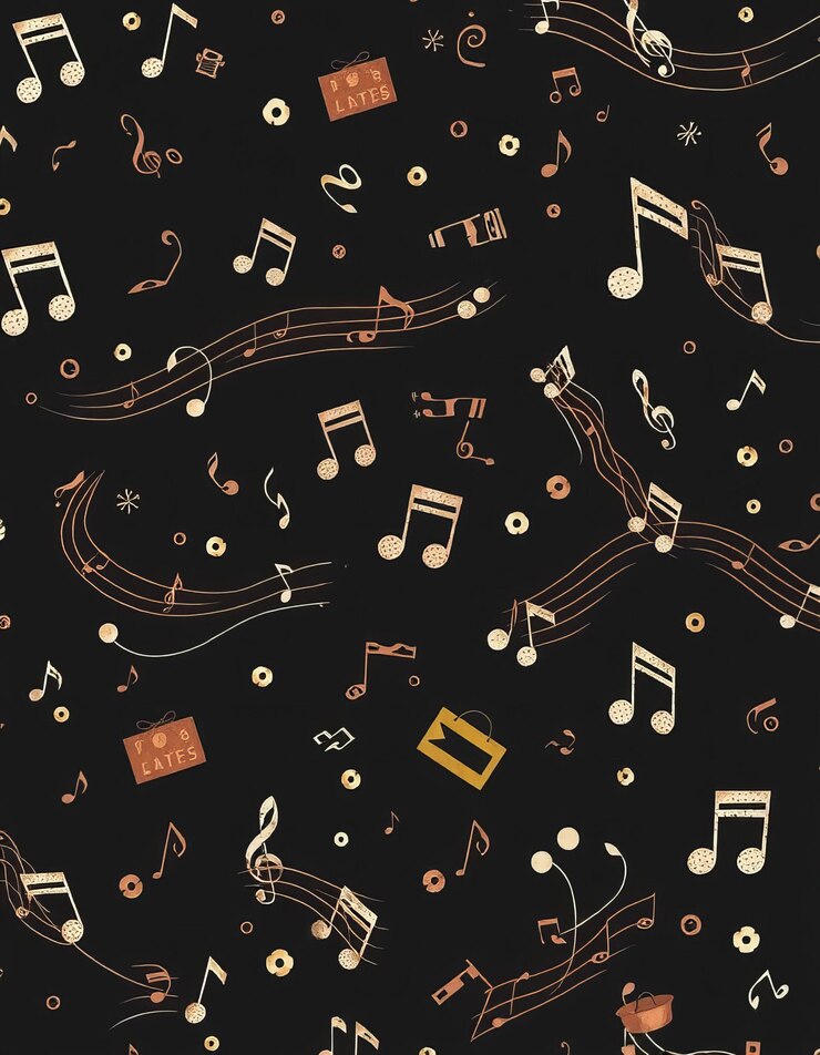 Photo a colorful background with music notes and a sign that says music
