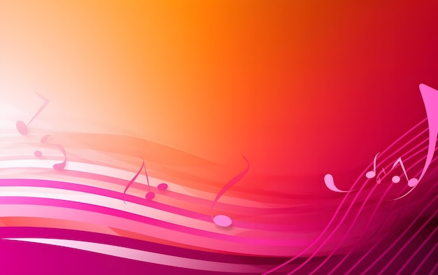 A colorful background with music notes