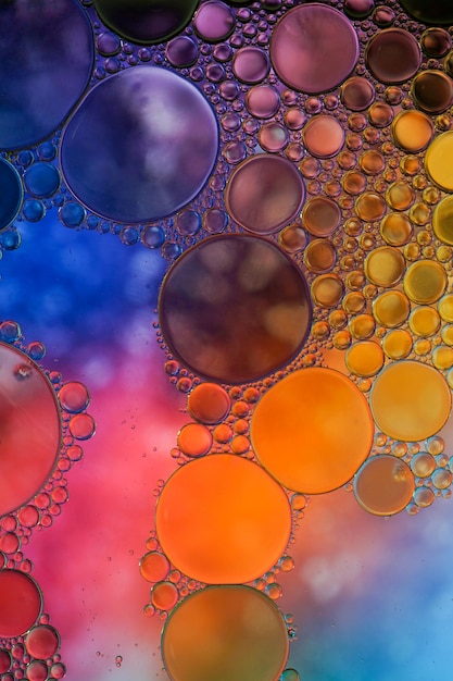 A colorful background with oil bubbles in it