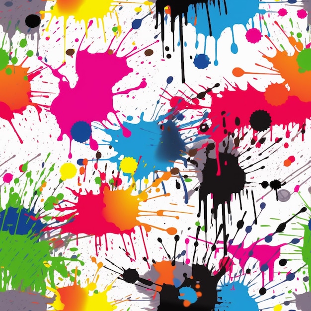 A colorful background with paint splatters.