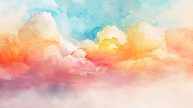 Photo colorful background with pastel clouds