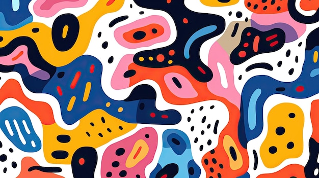 A colorful background with a pattern of circles and dots.