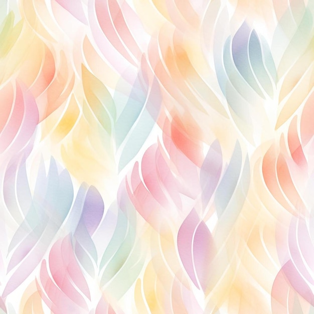 Colorful background with a pattern of leaves and flowers.