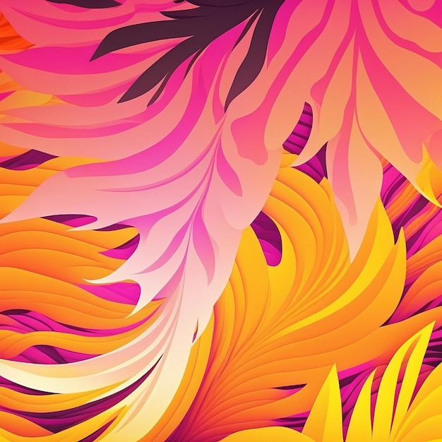 A colorful background with a pattern of leaves