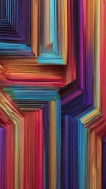 A colorful background with a pattern of lines and a letter