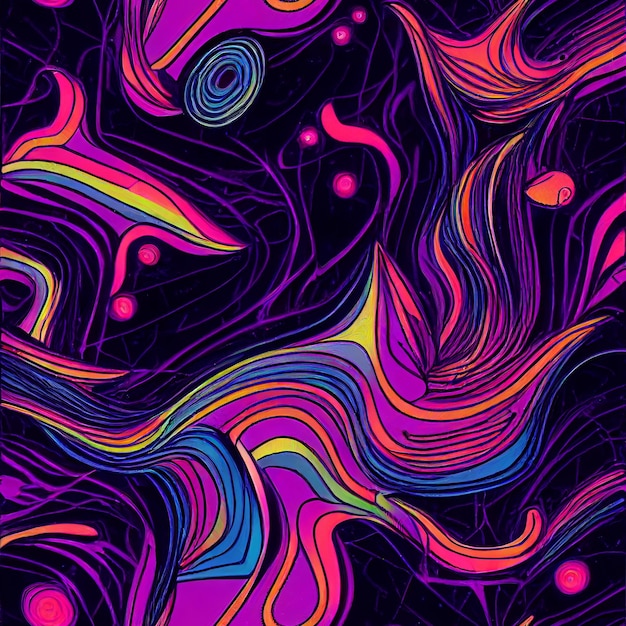 A colorful background with a pattern of lines and shapes.