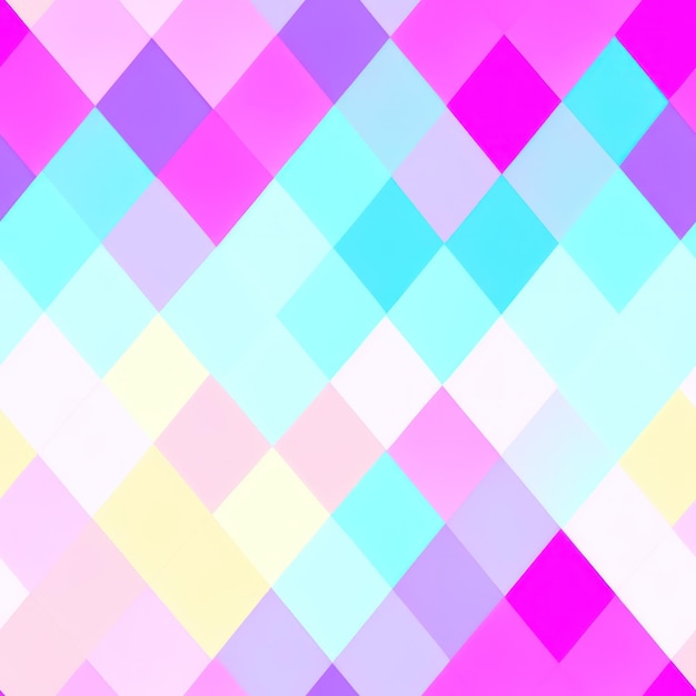 A colorful background with a pink and blue diamond pattern.