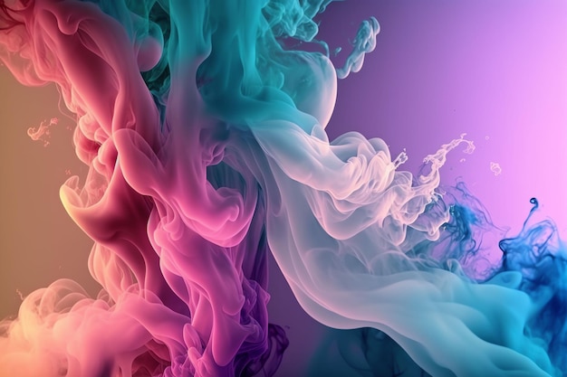 A colorful background with a pink and blue smoke