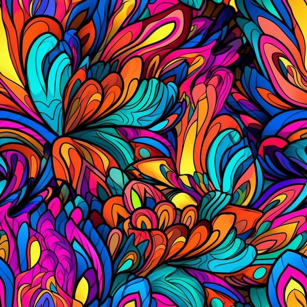 A colorful background with a psychedelic pattern.