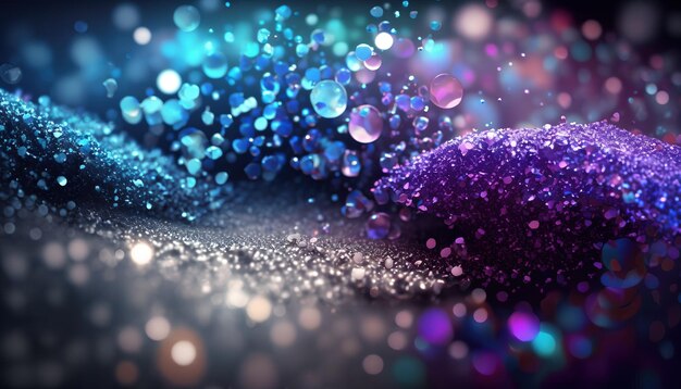 A colorful background with purple and blue glitters