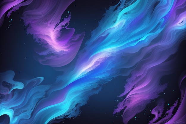 A colorful background with a purple and blue swirls.