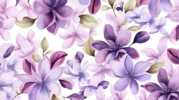 紫色の花を持つカラフルな背景。