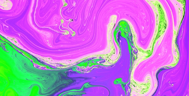 A colorful background with a purple and green swirls.