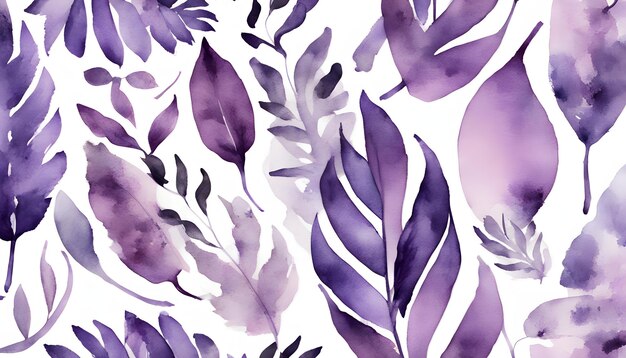 a colorful background with purple leaves and purple leaves