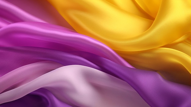 A colorful background with a purple and yellow fabric.