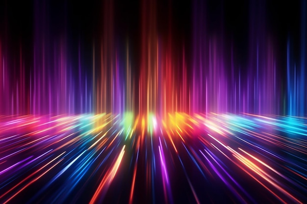 A colorful background with a rainbow colored line.