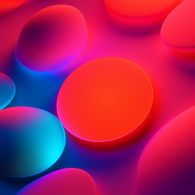 A colorful background with a red and blue ball in the middle.