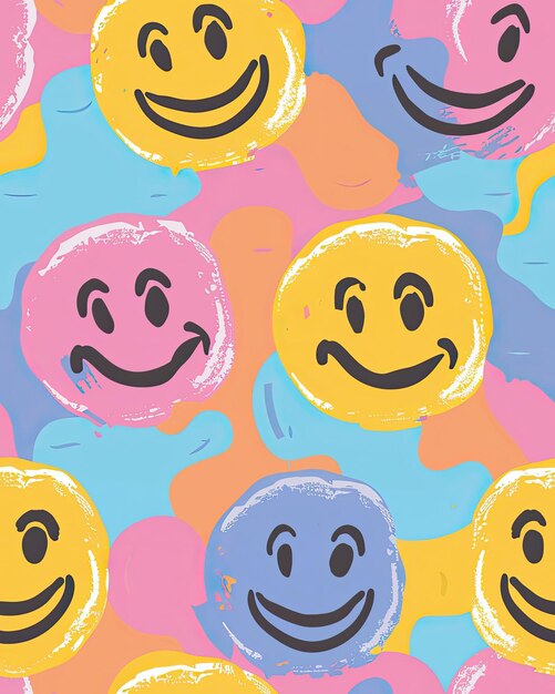 Photo a colorful background with a smiley face and a smiley face