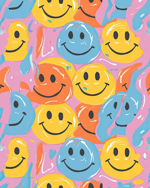 Photo a colorful background with a smiley face and a smiley face