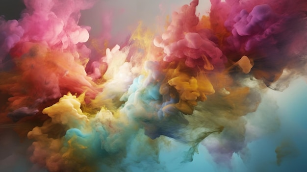 A colorful background with a smoke and a blue and yellow smoke.