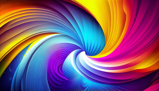 A colorful background with a spiral design that says rainbow.