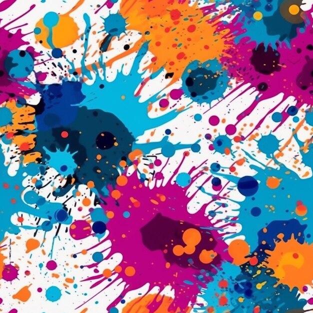 a colorful background with splats and paint on it generative ai