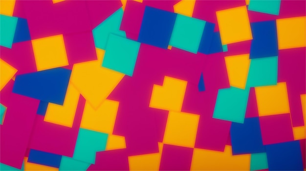 A colorful background with squares of different colors and the word " cube " on it.