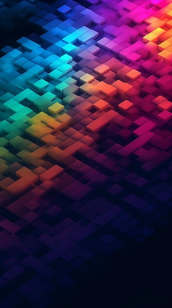 A colorful background with squares and the word cubes on it