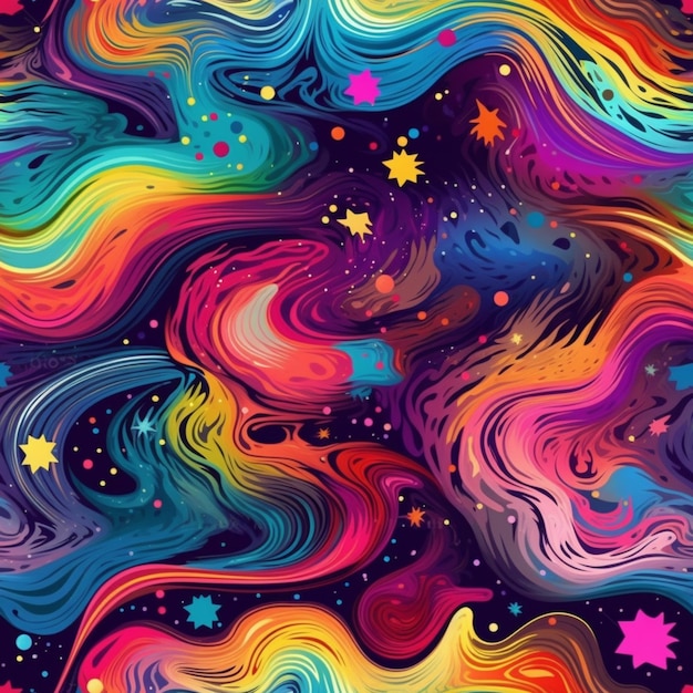 A colorful background with stars and swirls in the sky generative ai