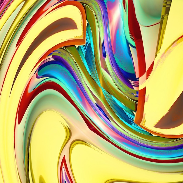 A colorful background with a swirl of colors and a red stripe.