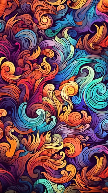 A colorful background with swirls and waves generative ai