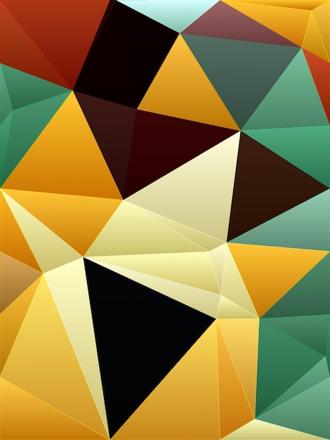 A colorful background with a triangle pattern and a black and yellow triangle.