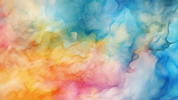 A colorful background with a watercolor painting of a rainbow.