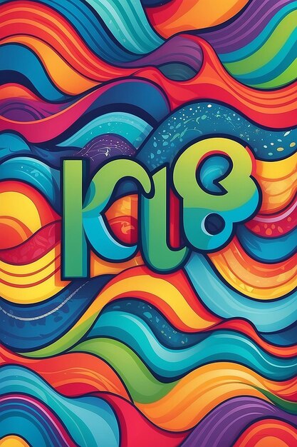 A colorful background with a wavy pattern and the word rio