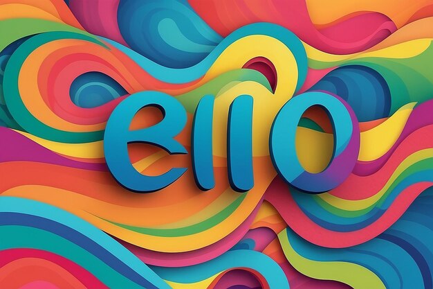 A colorful background with a wavy pattern and the word rio