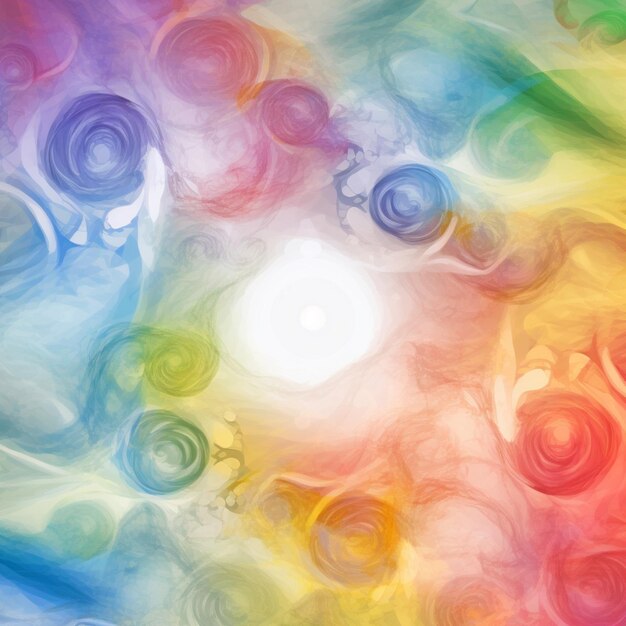 A colorful background with a white circle in the middle of it