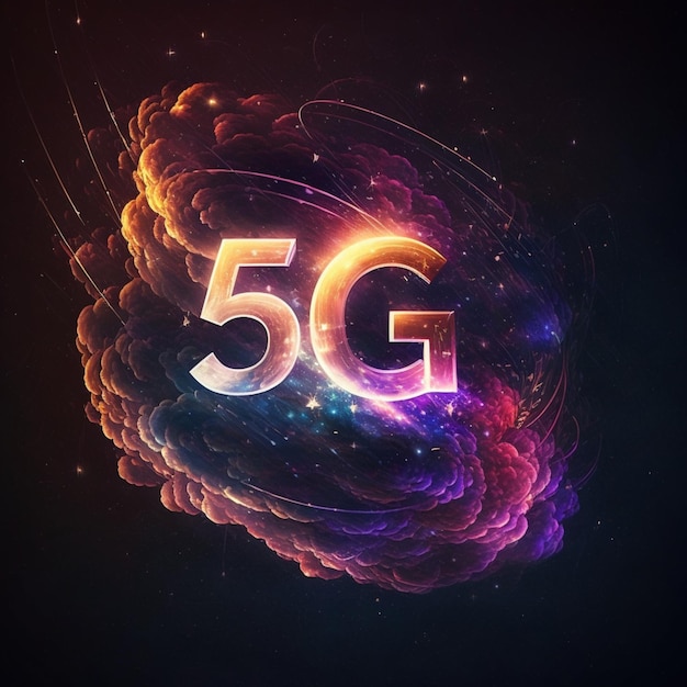 A colorful background with the words 5g in the middle.