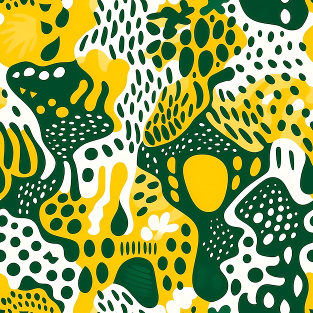 A colorful background with yellow and green dots and dots.