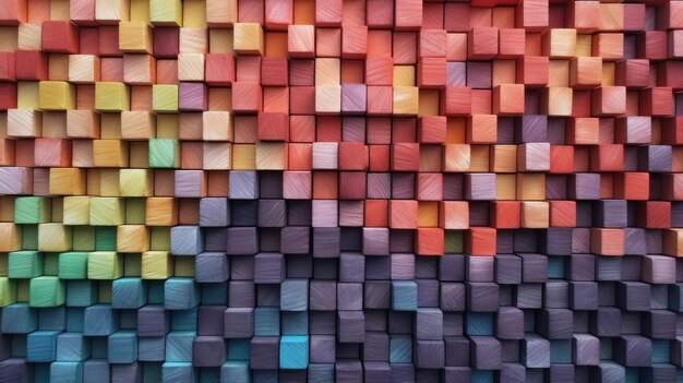 Colorful background of wooden blocks