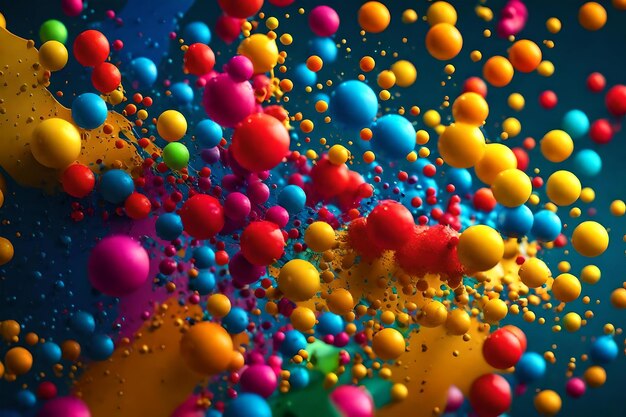 Foto una palla colorata di palline in acqua