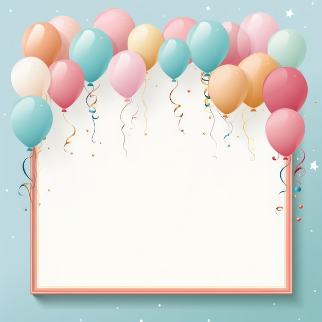 Photo colorful balloon frame with space for text