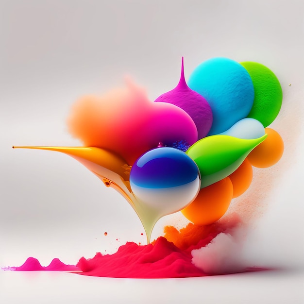 A colorful balloon is being dropped into a puddle.