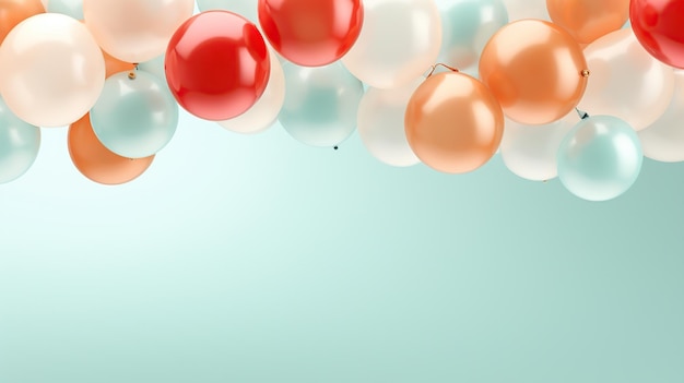 Colorful balloons on blue background wallpaper