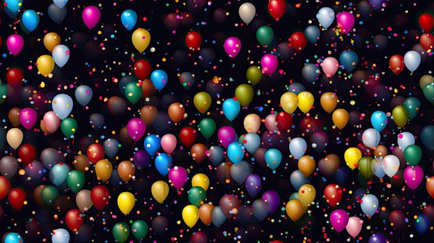 Photo colorful balloons celebration pixel pattern