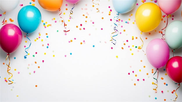 colorful balloons and confetti party background