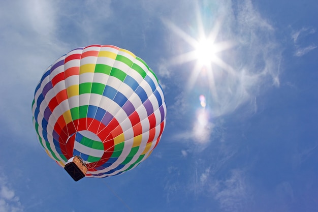 Colorful balloons float into the sky