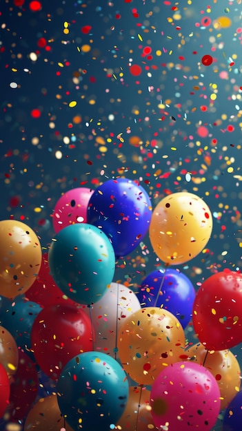 Foto palloncini colorati che galleggiano nell'aria durante una festa